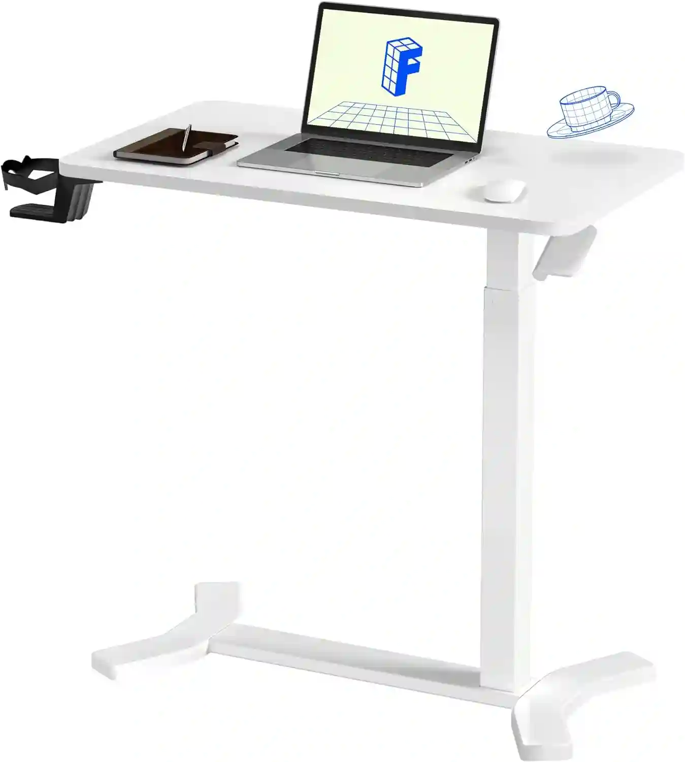 Computer Cart Movable Overbed Table