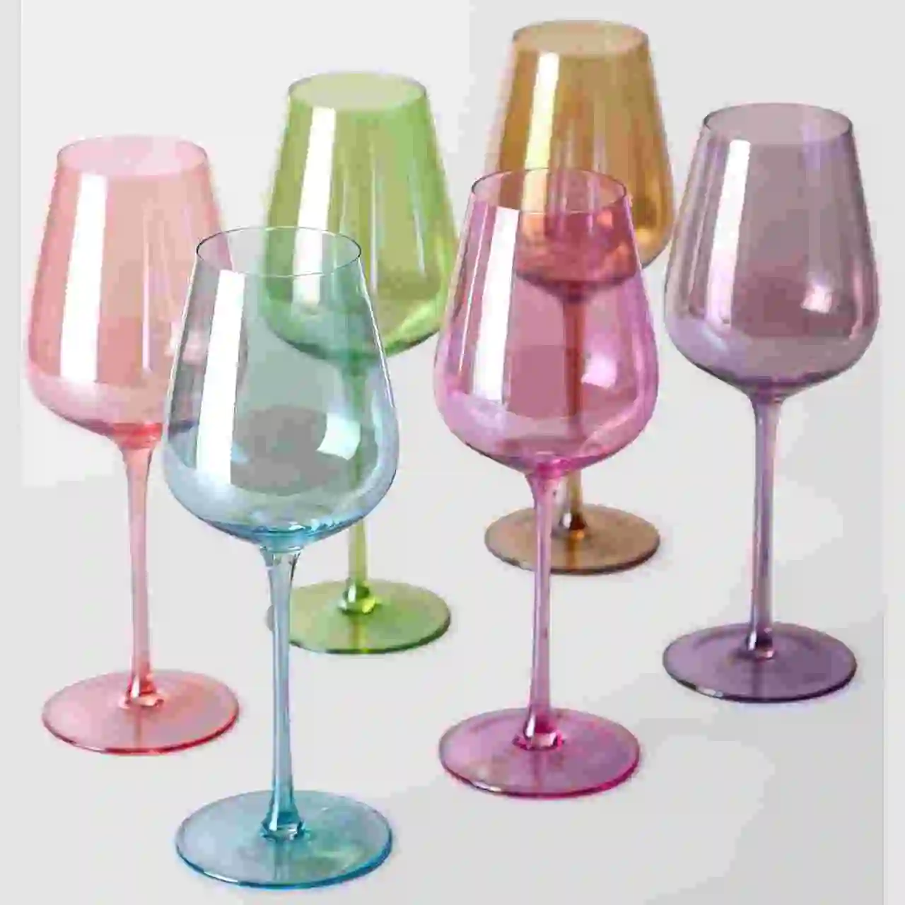 Colored Wine Glasses Set