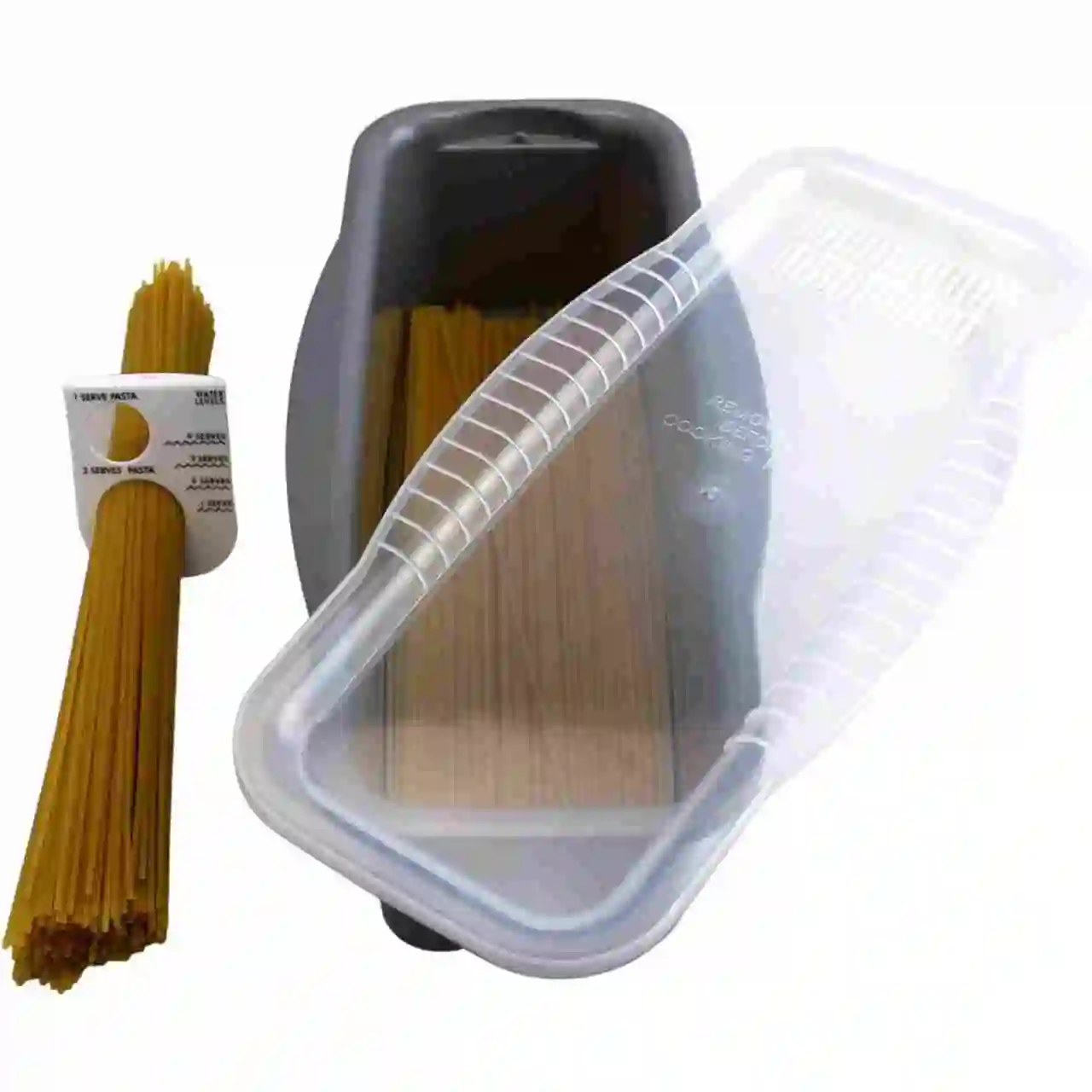 Microwave Pasta Cooker in Gray with Portioning Tool