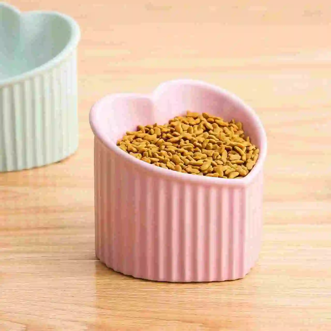 Pink Ceramic Raised Cat Bowls